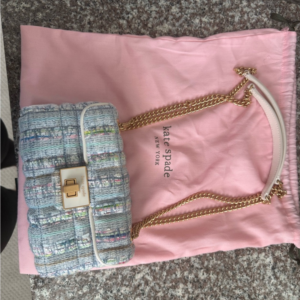 Kate spade Evelyn quilted tweed small convertible
